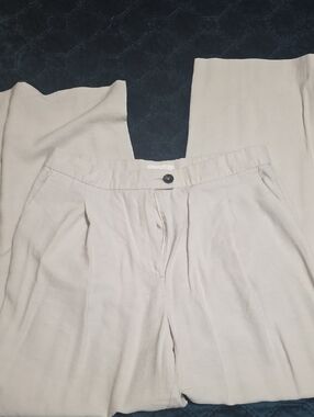 Women's Wide-Leg Cream Pants